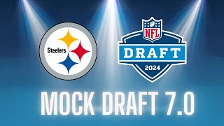 Pittsburgh Steelers  2024 Mock Draft 70  With Trades [upl. by Aynotak667]