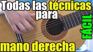 Clases de guitarra para principiantes 5 Como tocar con la mano derecha Fácil y básico [upl. by Gundry]