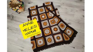 İp kesmeden kolay yelek yapımı ✨Kolay Yelek MOTİFLİ YELEK YAPIMI 🤎Anne yeleği🤎patterned vest making [upl. by Urson]