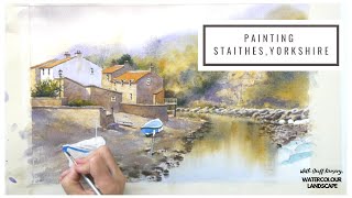 Painting Staithes Yorkshire Preview ⎮Geoff Kersey ⎮ Watercolour Landscapes [upl. by Dorcea]