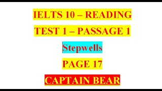 READING  IELTS 10  STEPWELLS [upl. by Ised]