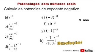 Calcule as potências de expoente negativo [upl. by Enatan925]