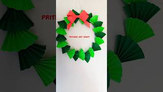 Paper wreath making easily💚❤️🎀 diy shorts wreaths pritishaartcraft [upl. by Penland]