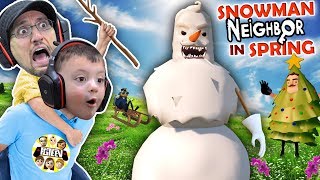 HELLO NEIGHBOR CHRISTMAS MOD Snowmen in APRIL Amazing Frog Teleport FGTEEV Duddz amp Shawn [upl. by Gnirps]