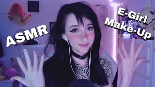 ASMR ☾ EGirl Makeup Tutorial I guess  close up whispering amp makeup tapping [upl. by Eatnohs964]