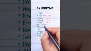 Synonyms Vocabulary Learning 🔥📖 english grammar education learning synonyms [upl. by Hsitirb629]