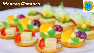 Monaco Canapes 4 ways  Easy appetizer recipe for parties  Quick and Tasty Kitchen by Geetha [upl. by Jakie546]