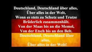 German National Anthem  Deutschland Uber Alles With Lyrics [upl. by Notgnihsaw513]