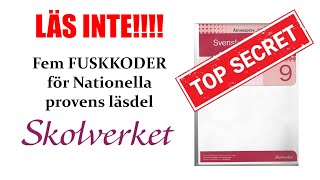 Fem FUSKKODER för Nationella Provens läsförståelse [upl. by Efar]