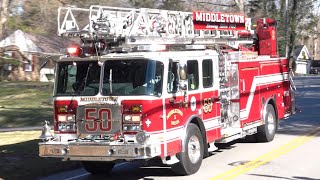 Middletown Fire Company Quint 50 Responding 3823 [upl. by Deron]