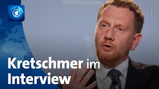 Migration erstes Thema für DeutschlandPakt  Sachsens Ministerpräsident Kretschmer im Interview [upl. by Garrett]