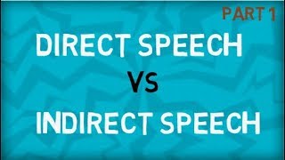 Direct Speech  Indirect Speech  Types of Speech [upl. by Ariahay747]