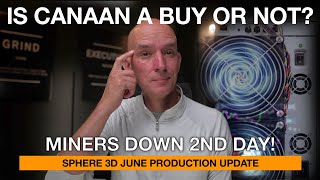 Bitcoin Miners Down 2nd Day Is Canaan CAN Worth Investing In Sphere 3d June Production Update [upl. by Nueoras]