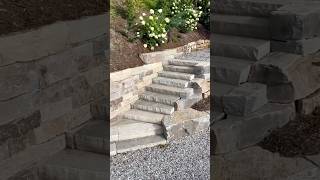 Pure Stone Paved Pathway and Retaining Wall  construction technique viralvideo shorts [upl. by Dagmar]