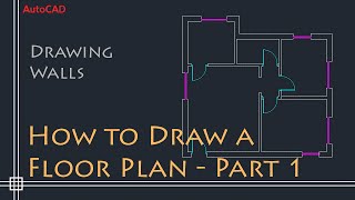 AutoCAD 2D Basics  Tutorial to draw a simple floor plan Fast and efective PART 1 [upl. by Ahsilad]