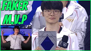 Caedrel Reacts To Faker Getting Finals MVP [upl. by Silecara]