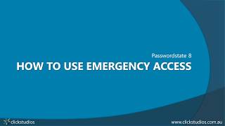 Passwordstate 8  How to use the Emergency Access [upl. by Leryt]