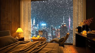 Smooth Piano Jazz in Cozy Bedroom 4K  Instrumental Music to Relax Study Work [upl. by Lamprey]