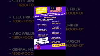 Malaysia 🇲🇾 jobs Vaccancy ● Top 9 Jobs ● Urgent Hiring Apply Now ● malaysia job jobseekers fyp [upl. by Estel]