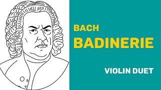 Badinerie  JSBach  arrangement for violin duet  music sheet [upl. by Madonia578]