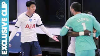 Son Feels the Fury of Lloris at HalfTime for not Tracking Back  All or Nothing Tottenham Hotspur [upl. by Ttessil]