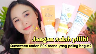 Battle Sunscreen Under 50K Emina Skin Buddy Sun Protection Sun Battle SPF 30 Sun Battle SPF 45 [upl. by Odraboel]