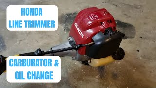 Honda Line Trimmer Carb Plug amp Oil Replacement [upl. by Rett]