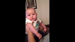 Baby cries when daddy says meow [upl. by Wilhide]