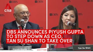 DBS CEO Piyush Gupta to step down Tan Su Shan to take the job  Full press conference [upl. by Moise]