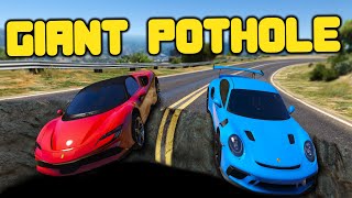 Stealing Cars Using a Giant Pothole in GTA RP [upl. by Primavera593]