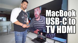 How to Connect Macbook AirPro USB C to HDMI TV or Monitor [upl. by Drus195]