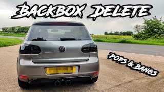 BACKBOX DELETE VW GOLF 14 TSI POPS amp BANGS  SOUNDS INSANE [upl. by Rapp]