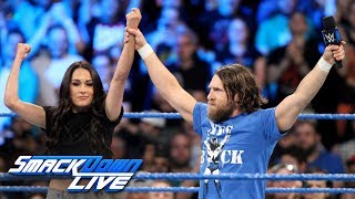 Brie Bella returns to challenge Miz amp Maryse to match at Hell in a CellSmackDown LIVE Aug 21 2018 [upl. by Suoirtemed119]