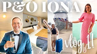 NORWEGIAN FJORDS PampO IONA CRUISE EMBARKATION amp SEA DAY Balcony Cabin Tour  Vlog 1  AD [upl. by Treulich519]