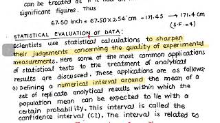 Analytical Chemistry Errors Part6  Statistical Evaluation of Data Application of Statistics [upl. by Ladnyk568]