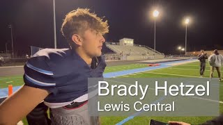 Lewis Central QB Hetzel speaks following Titans 4A quarterfinal win [upl. by Orlosky91]