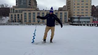 Lake Mendota ice thickness  January 23 2023 [upl. by Nnylekoorb]