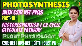 Photosynthesis 10  Photorespiration  C2 Cycle  Glycolate Pathway  Photosynthesis CSIR NET PYQ [upl. by Honeywell353]