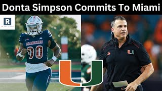 Donta Simpson Commits To Miami  Miami Hurricanes Football Recruiting News [upl. by Koralle803]