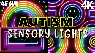 Autism Calming Music Therapy Neon Soothing Lights [upl. by Immanuel]