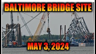 Salvage Work at the Baltimore Bridge Collapse Site from May 3 2024 in 4K [upl. by Domenico]