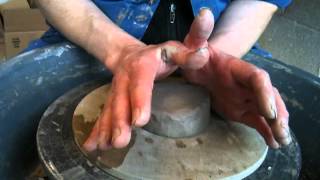 Lesson one  How to center clay on a pottery wheel [upl. by Damas819]