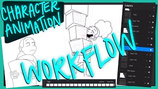 2D Character Animation Workflow  Procreate [upl. by Minta]