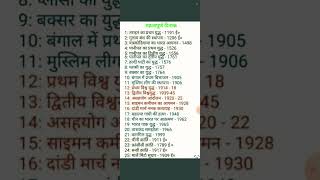 भारतीय इतिहास से महत्वपूर्ण दिनांक  important dates in india history shorts ytshorts shortvideo [upl. by Sedecram]