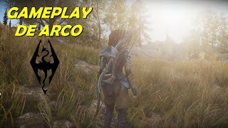 SKYRIM POBRERIM  MOVIMENTAÇÃO DE ARCO amp FLECHA COMBATE [upl. by Yelich]