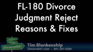 FL 180 Divorce Judgment Reject Reasons and Fixes [upl. by Bernardina510]