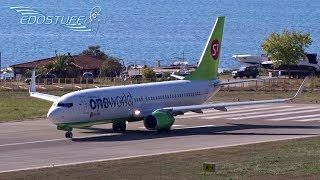 Tower View Tivat Airport LYTVTIV  S7 Oneworld Livery Boeing 737 Takeoff [upl. by Anaujit]