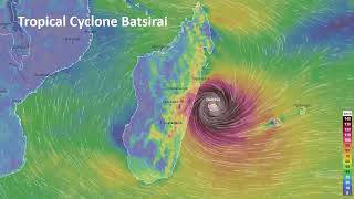 Tropical cyclone BATSIRAI  Madagascar  wind gusts [upl. by Onitnatsnoc]