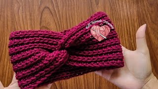 Diadematurbante en punto Inglés a Crochet o Ganchillo paso a paso  Vincha  Turbante  Tiara😍 [upl. by Corson953]