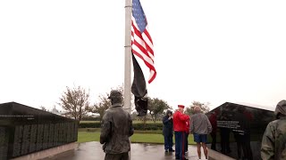 Rainy start to Veterans Day at Battleship Park [upl. by Antonina]